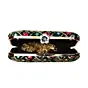 Women Black Sequins Floral Embroidery Party Clutch