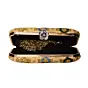 Women Golden Rectangle Sequins Embroidery Clutch