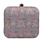 Women Lavender Floral Thread Embroidery Clutch