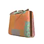 Woman Pink Multipattern Brocade Fabric Clutch