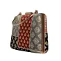 Woman Maroon Multipattern Brocade Fabric Clutch