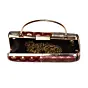 Woman Maroon Multipattern Brocade Fabric Clutch