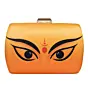 Women Durga Eyes Yellow Printed Clutch