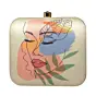 Women Abstract Art Face Printed Clutch