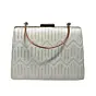 Women White Sequins Embroidery Party Clutch
