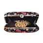 Women Black Floral Printed Clutch