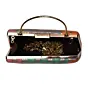 Woman Pink Multipattern Brocade Fabric Clutch