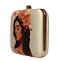 Women Floral Lady Portrait Printed Clutch