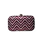 Woman Maroon And White Zigzag Printed Clutch