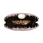 Women Pink Leaf Pattern Sequins Embroidery Clutch