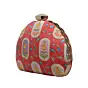 Woman Red Floral Printed Zari Embroidery Clutch