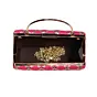 Woman Magenta Pink Gota Patti Fabric Clutch