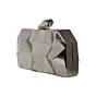 Women Metallic Silver Hexagon Metal Clutch