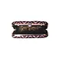 Woman Maroon And White Zigzag Printed Clutch