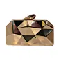 Women Metallic Gold Hexagon Metal Clutch