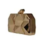 Women Metallic Gold Hexagon Metal Clutch