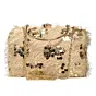 Women Beige Sequins Fabric Party Clutch