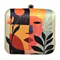 Woman Multicolour Abstract Art Printed Clutch