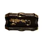Women Metallic Gold Hexagon Metal Clutch