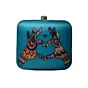 Women Blue Heart Printed Clutch