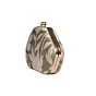 Woman Green And White Floral Printed Clutch