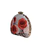 Woman Floral Printed D-shape Clutch
