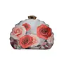 Woman Floral Printed D-shape Clutch