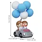 Romantic Couple Statue with Balloon on a Car Decorative Showpiece