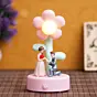 Miniature Lovely Couple Statue with Flower Table Lamp