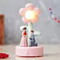Miniature Lovely Couple Statue with Flower Table Lamp