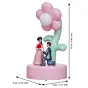 Miniature Lovely Couple Statue with Flower Table Lamp