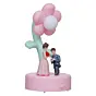 Miniature Lovely Couple Statue with Flower Table Lamp