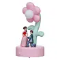 Miniature Lovely Couple Statue with Flower Table Lamp