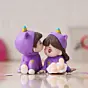 Miniature Romantic Couple Statue Boy Kissing Girl Forehead Showpiece