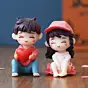 Cute Romantic Couple Statue, Boy Giving Heart To Girl Showpiece