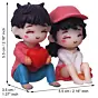 Cute Romantic Couple Statue, Boy Giving Heart To Girl Showpiece