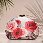 Woman Floral Printed D-shape Clutch