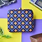 Women Mughal Motifs Printed Blue Clutch