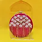 Women Bridal Pink Embroidery Clutch Bag