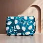 Women Blue and White Floral Printed Clutch