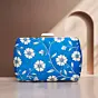 Woman Blue and White Floral Printed Clutch
