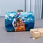 Women Love & Divinity Set: Radha Krishna Clutch & Hearts Charms Bracelet