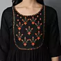 Women Embroidered Viscose Rayon A-line Indian Kurta (Black)