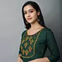 Women Embroidered Viscose Rayon A-line Embroidered Indian Kurta  (Green)