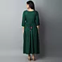 Women Embroidered Viscose Rayon A-line Embroidered Indian Kurta  (Green)