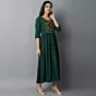 Women Embroidered Viscose Rayon A-line Embroidered Indian Kurta  (Green)