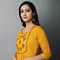 Women Embroidered Viscose Rayon A-line Indian Kurta  (Yellow)
