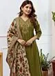 Women's Plus Size Embroidered Straight Kurta and Pant Set with Dupatta