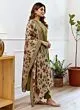 Women's Plus Size Embroidered Straight Kurta and Pant Set with Dupatta