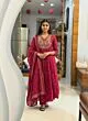 Women’s Plus Size Rayon Viscose Printed Embroidered Anarkali Kurta with Pant & Dupatta